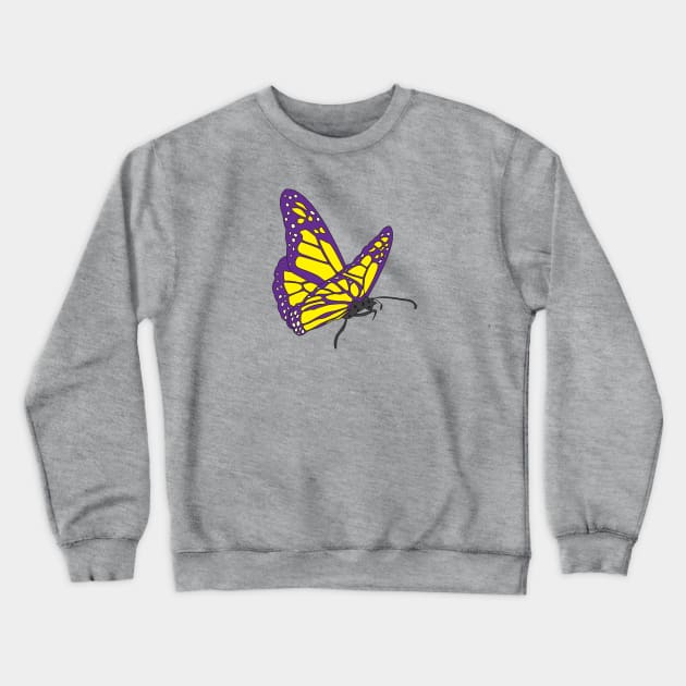 Colorful Butterfly Crewneck Sweatshirt by Greylady2016